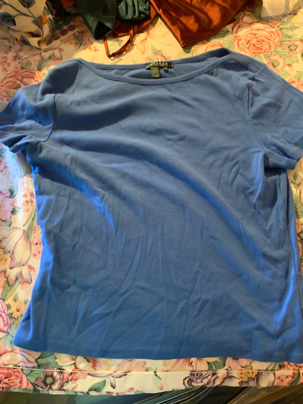 Lauren By Ralph Lauren Women’s Talbots Blue Short-Sleeve Top Size X-Large